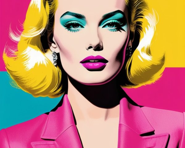 Glamorous Portrait of a Confident Woman in Pink Blazer