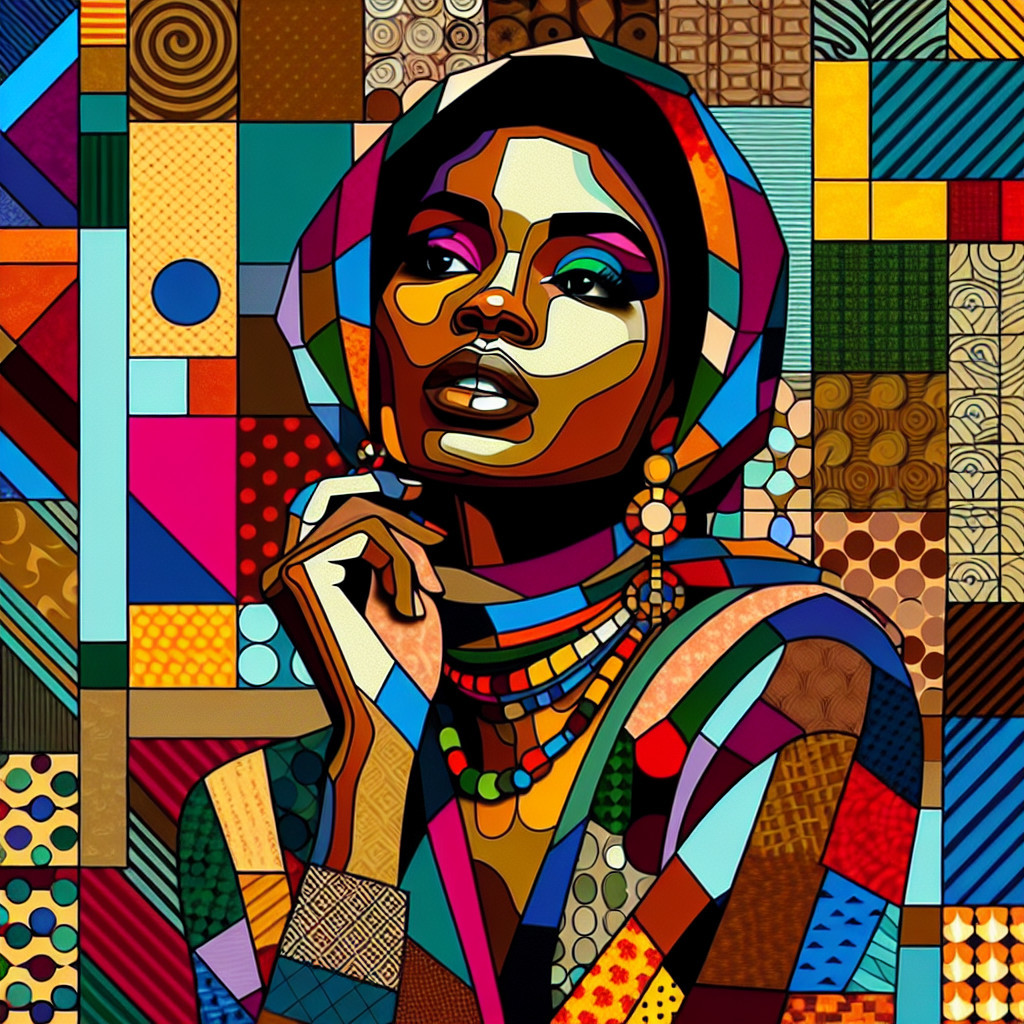 Stylized portrait of a woman with vibrant colors
