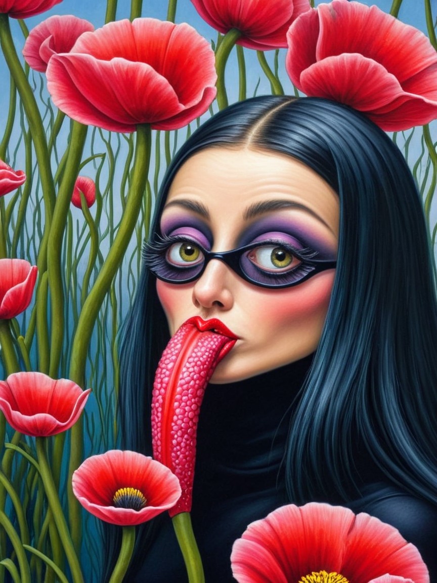 Surreal Portrait of a Woman with Bold Features
