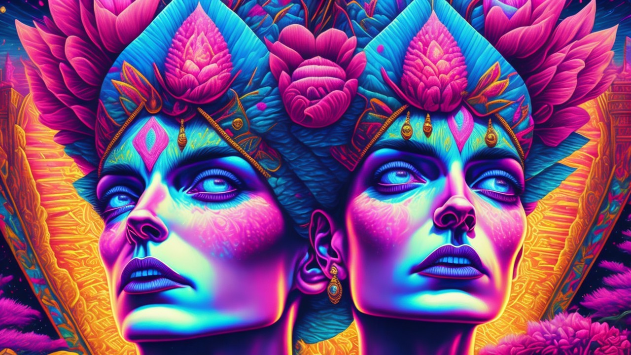 Surreal Artwork of Women with Floral Headdresses