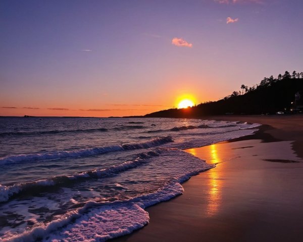 Sunset Over Ocean with Vibrant Colors and Reflection