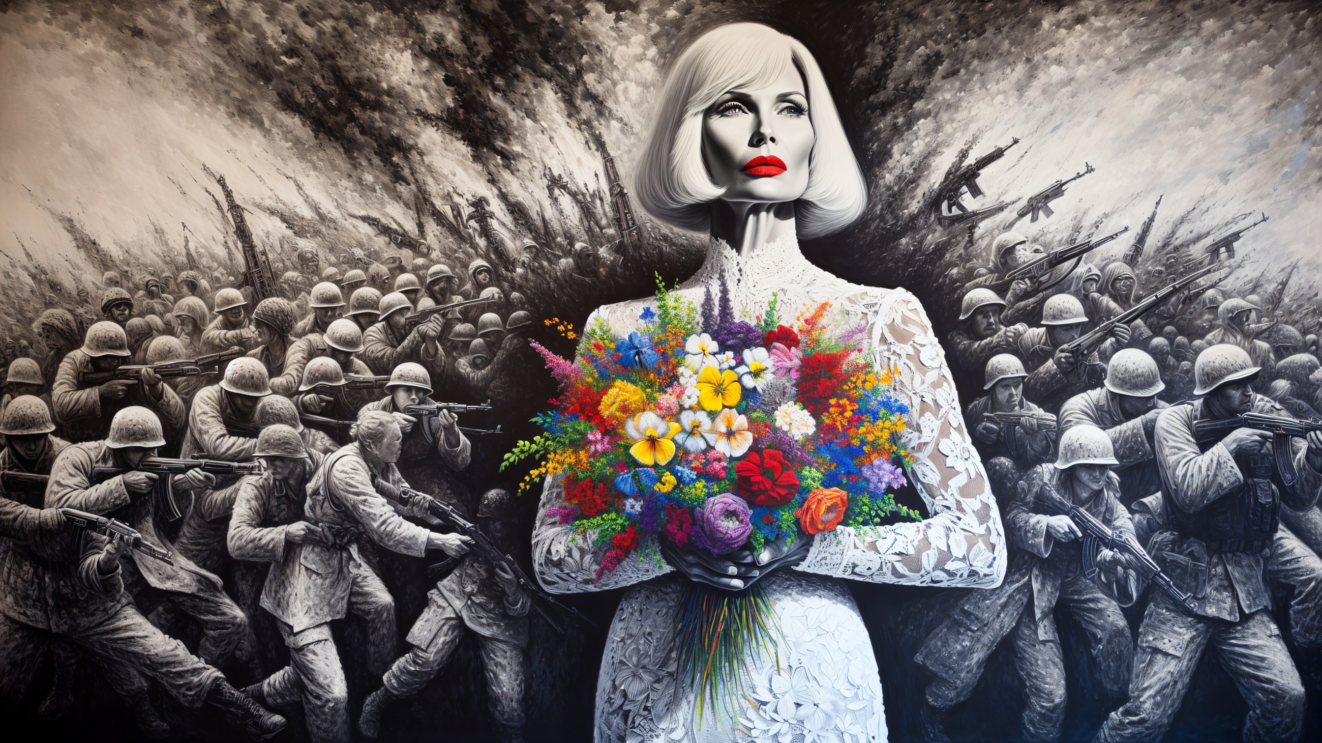 Contrast of Serenity and Chaos in Artwork