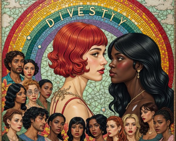 Vibrant Mosaic Artwork Celebrating Diversity and Unity