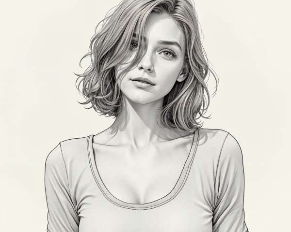 Young woman with tousled hair and soft expression