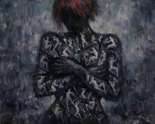 Impressionistic Oil Painting of a Red-Haired Woman