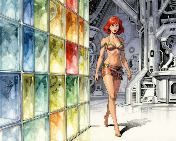 Vibrant Full Body Portrait of a Redheaded Woman