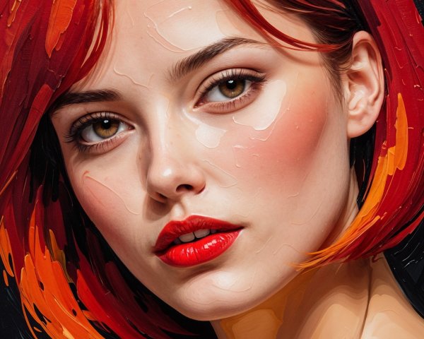 Close-Up Portrait of a Young Woman with Red Hair