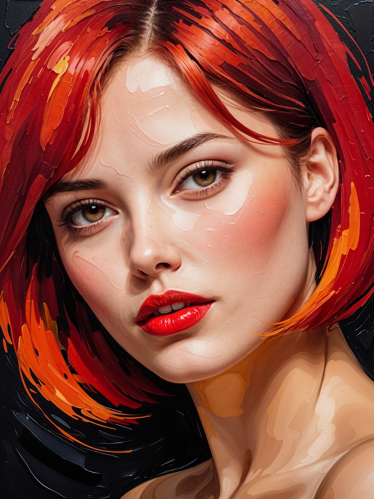 Close-Up Portrait of a Young Woman with Red Hair