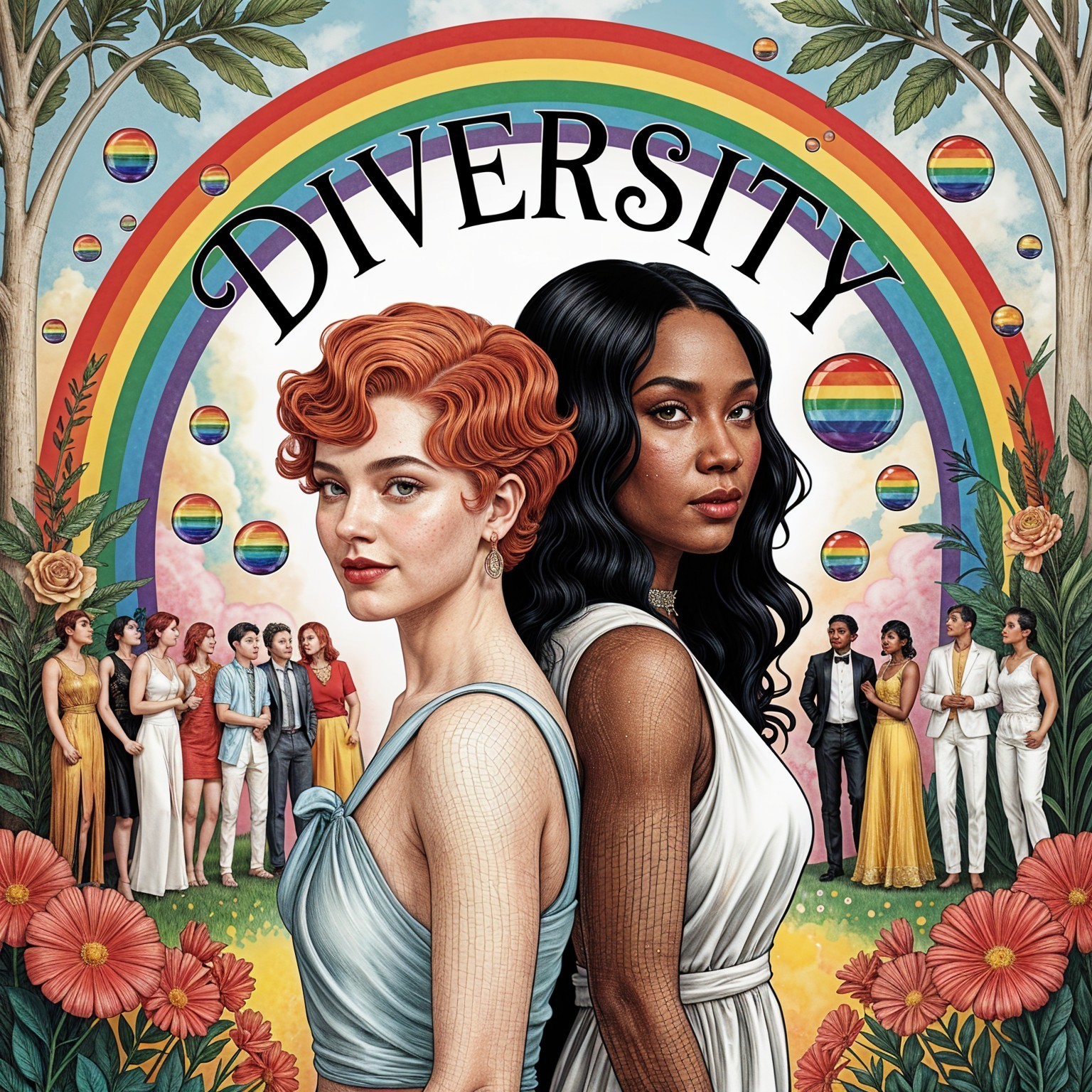 Women Representing Strength and Unity with Diversity Theme