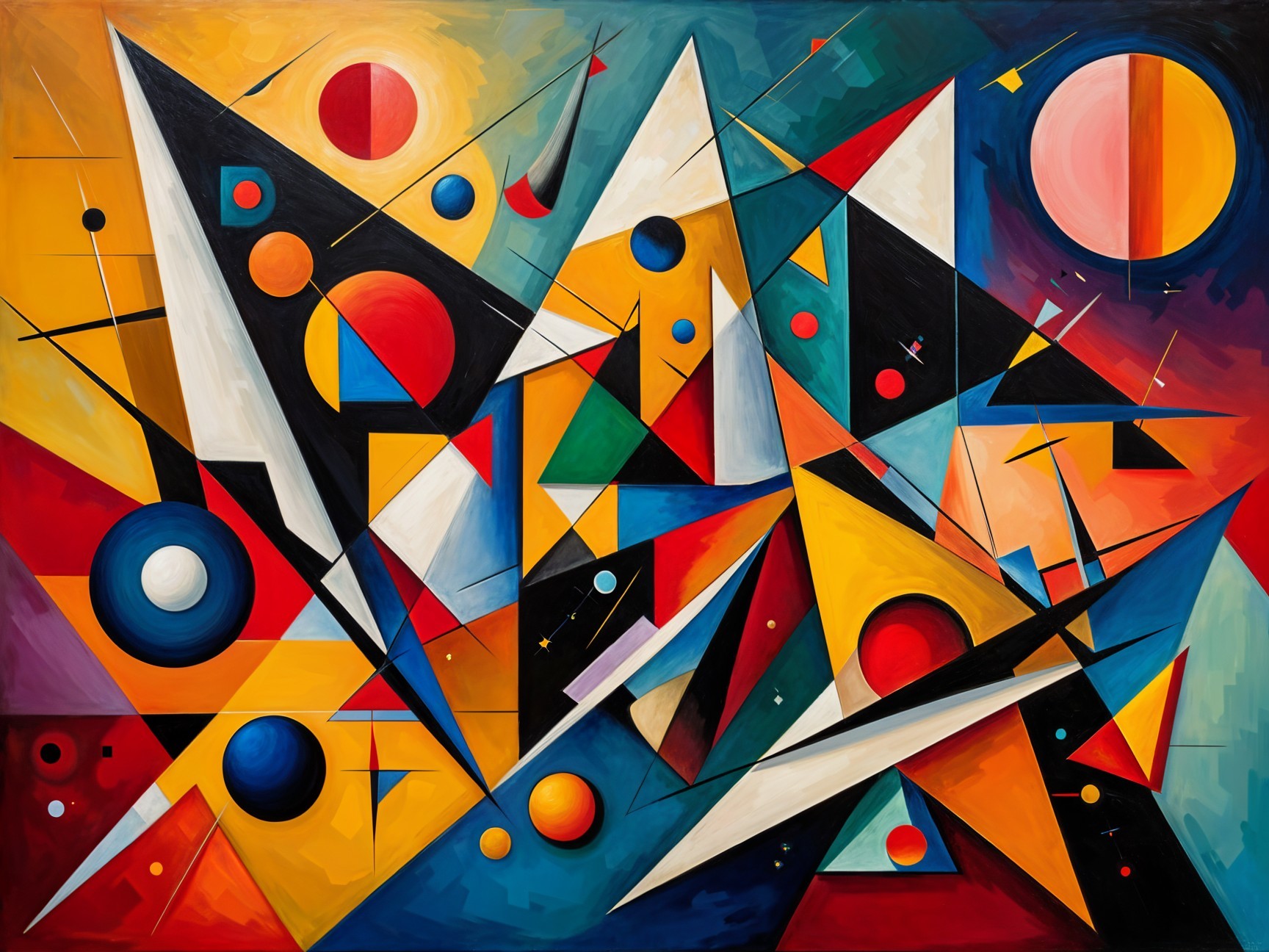 Vibrant Abstract Composition with Geometric Shapes