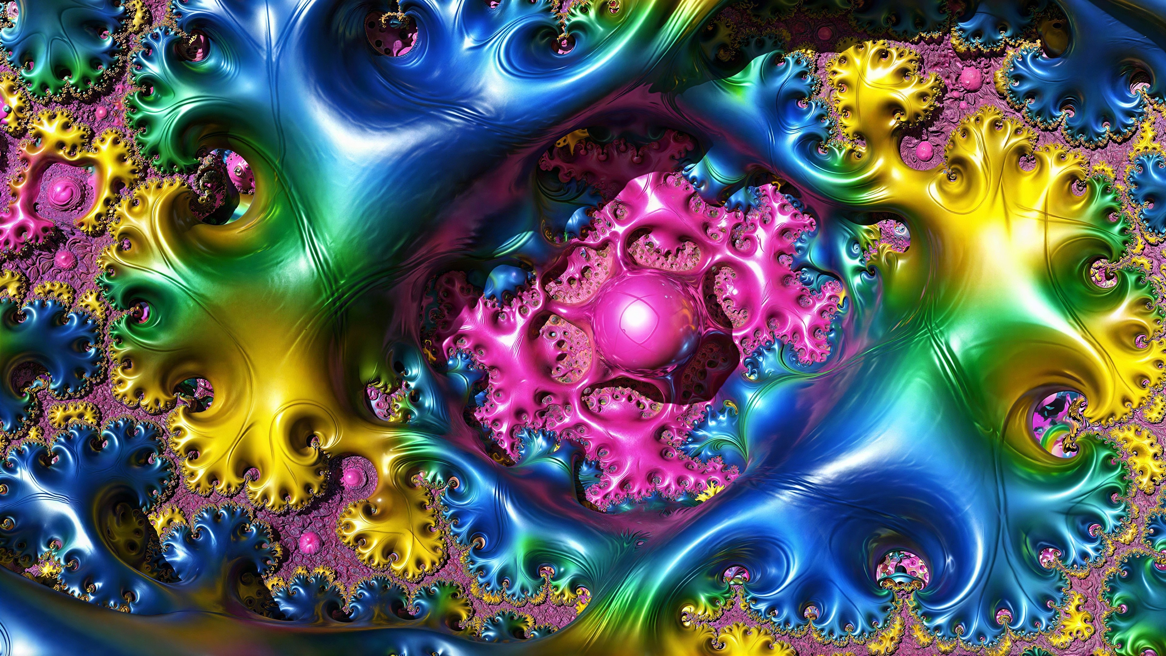 Colorful Abstract Digital Artwork of Fractal Patterns
