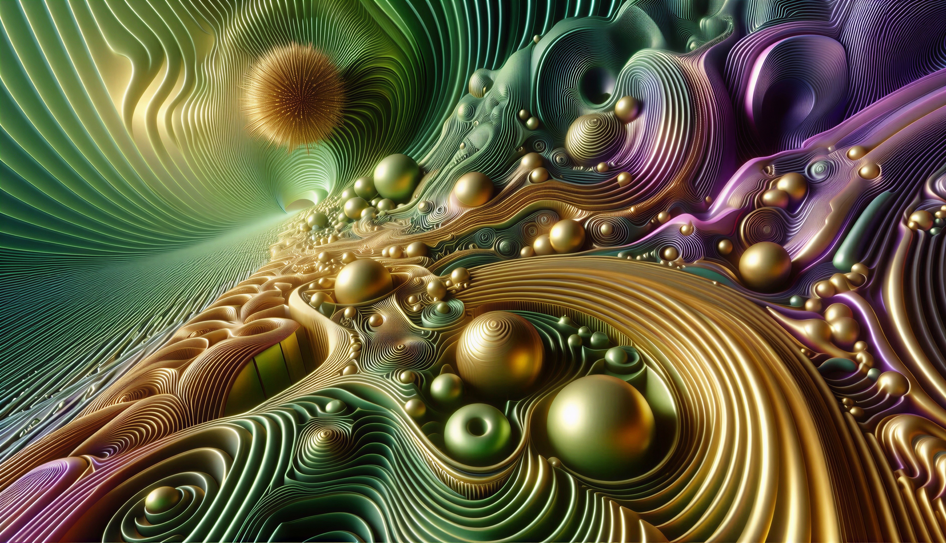 Intricate Colorful Landscape with Swirling Patterns