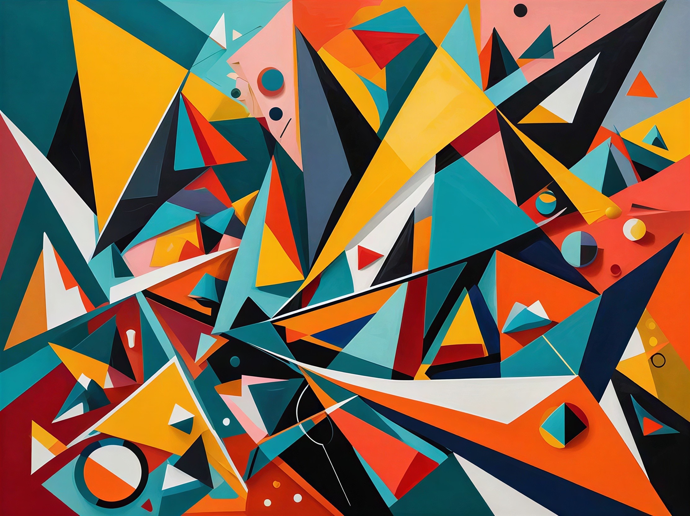 Vibrant Abstract Geometric Art with Sharp Angles