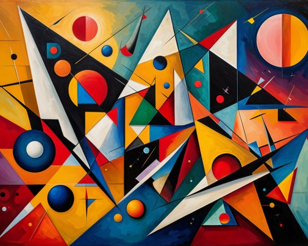 Vibrant Abstract Composition with Geometric Shapes