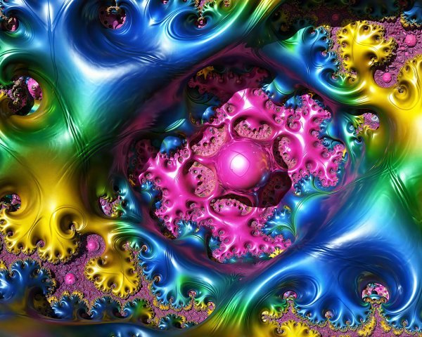 Colorful Abstract Digital Artwork of Fractal Patterns