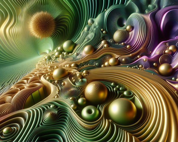 Intricate Colorful Landscape with Swirling Patterns