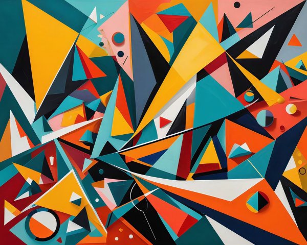 Vibrant Abstract Geometric Art with Sharp Angles