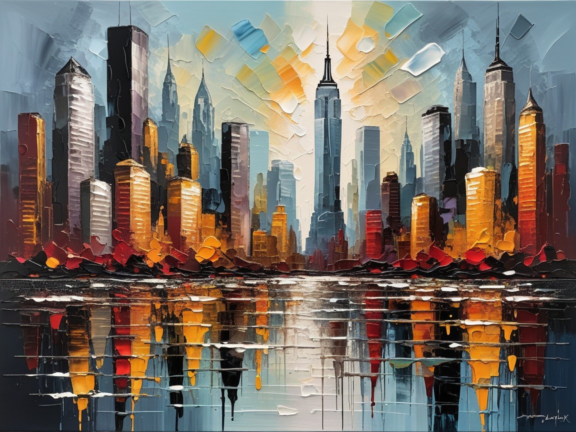 Vibrant Cityscape: Skyline Reflections