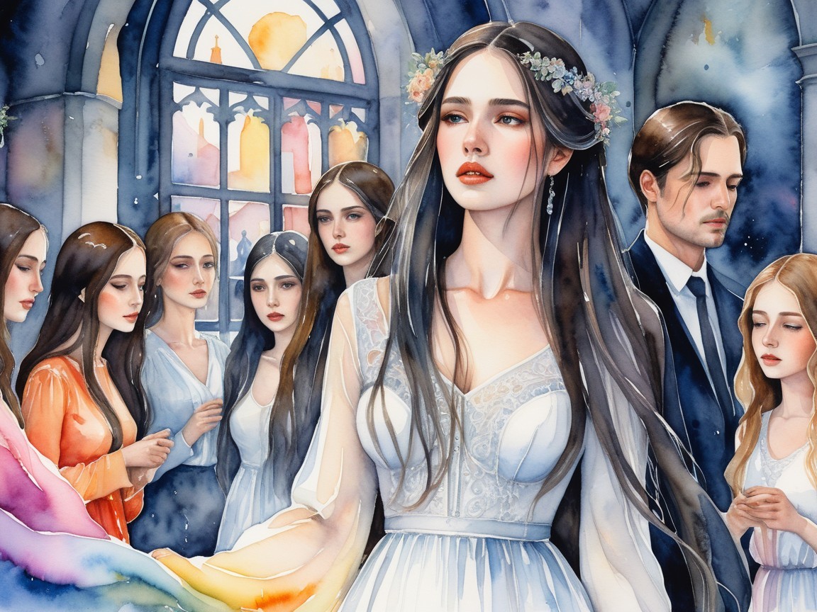 Elegant Gathering in a Sunlit Ethereal Space