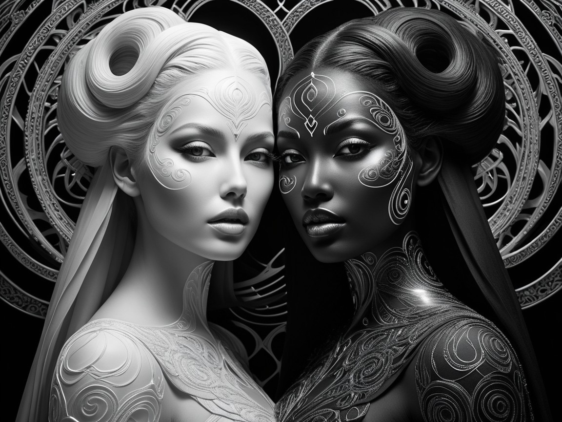 Striking Figures with Intricate Body Art and Patterns