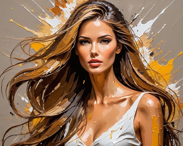 Portrait of a Confident Woman with Vibrant Background