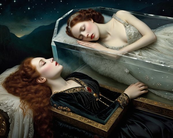 Ethereal Figures in a Dreamlike Night Setting
