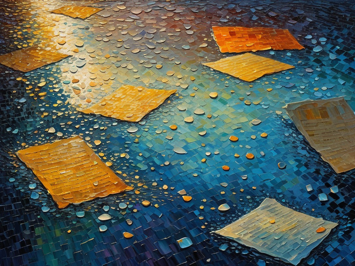 Vibrant Abstract Landscape with Blue and Yellow Textures