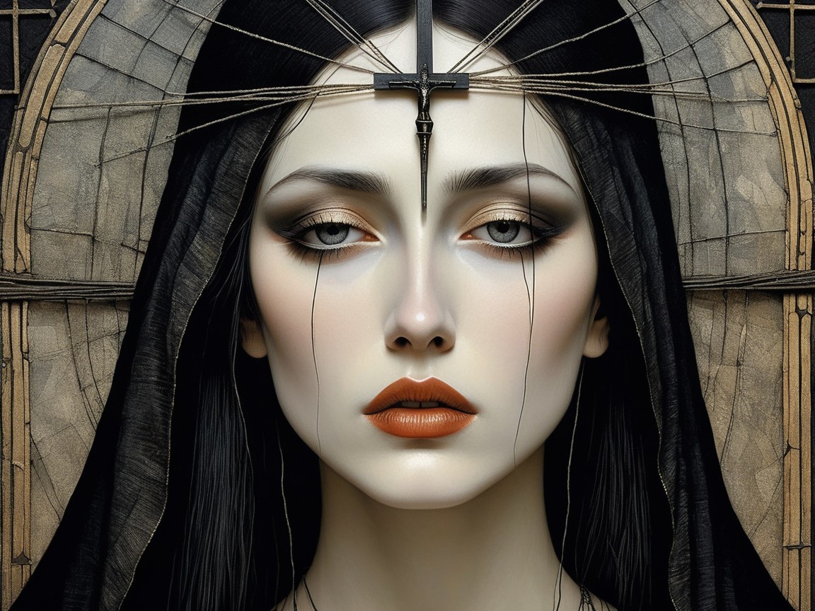 Portrait of a Woman with Mystique and Gothic Elements