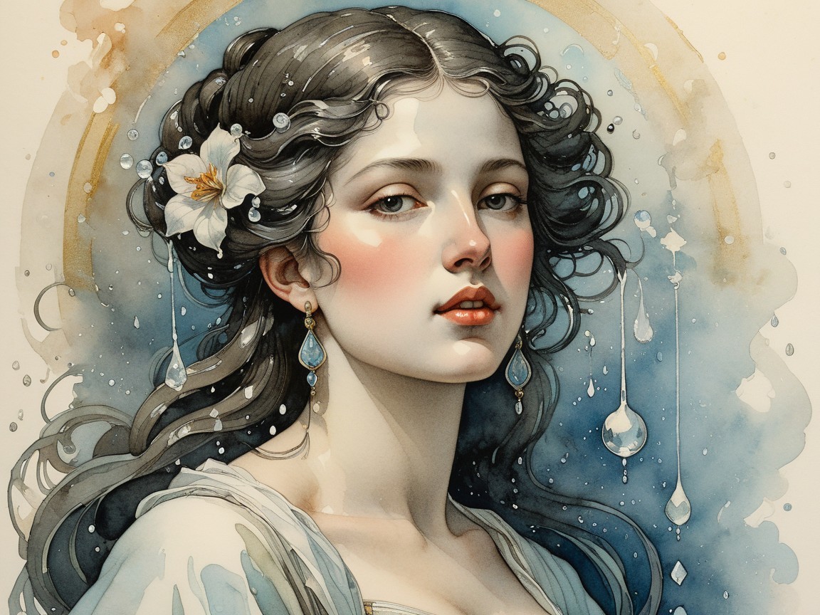 Portrait of a Young Woman with Ethereal Beauty