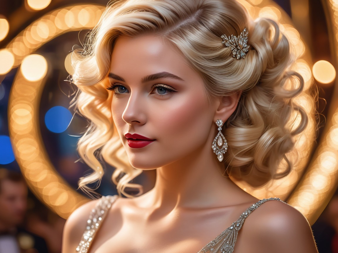 Glamorous Woman with Elegant Style and Chic Atmosphere
