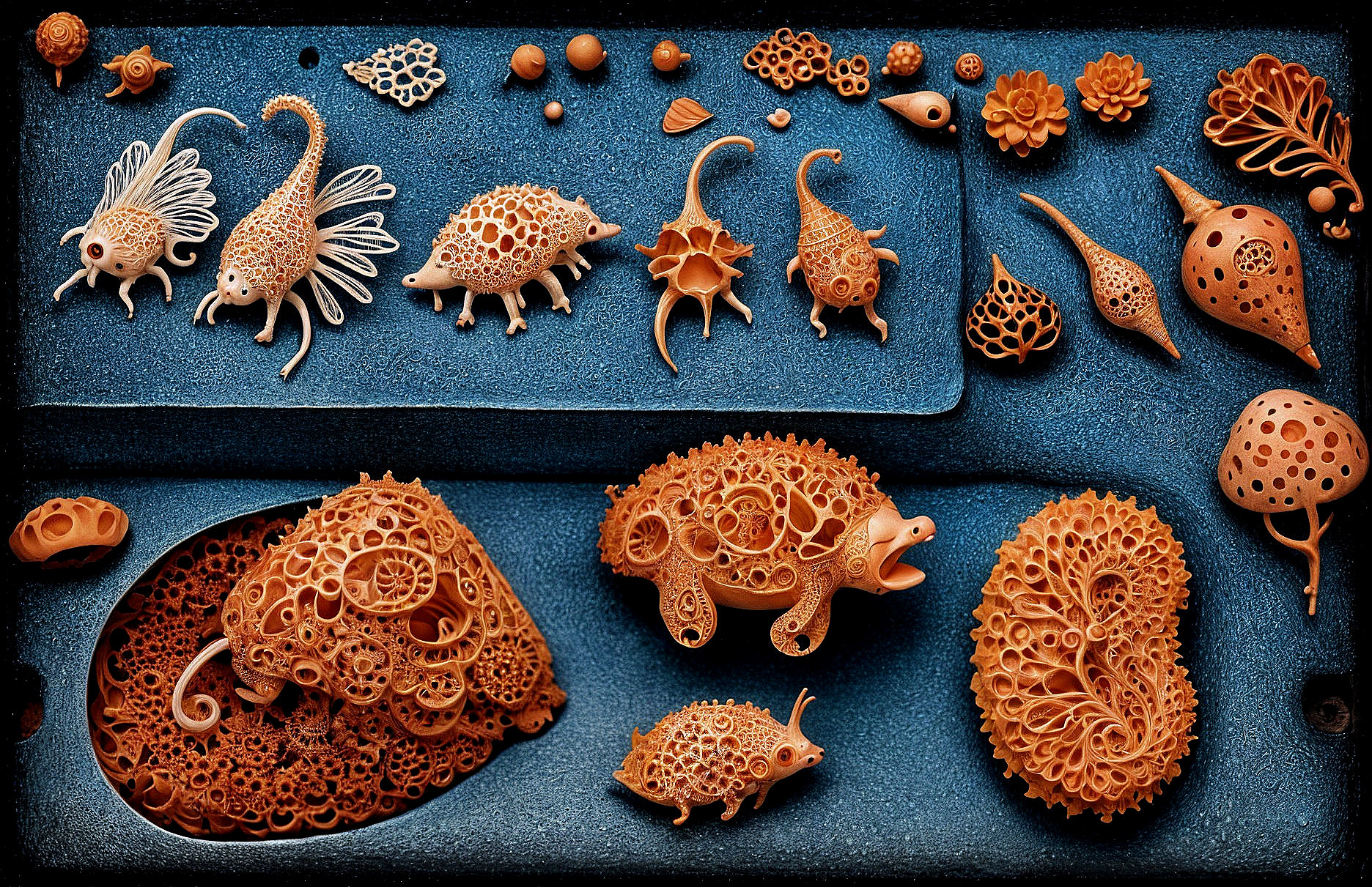Vibrant Orange Organic Forms with Nature-Inspired Designs