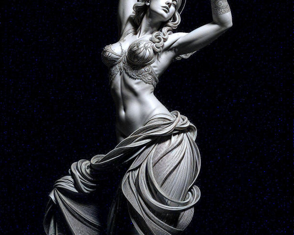 Detailed Sculpture of a Dancing Female Figure