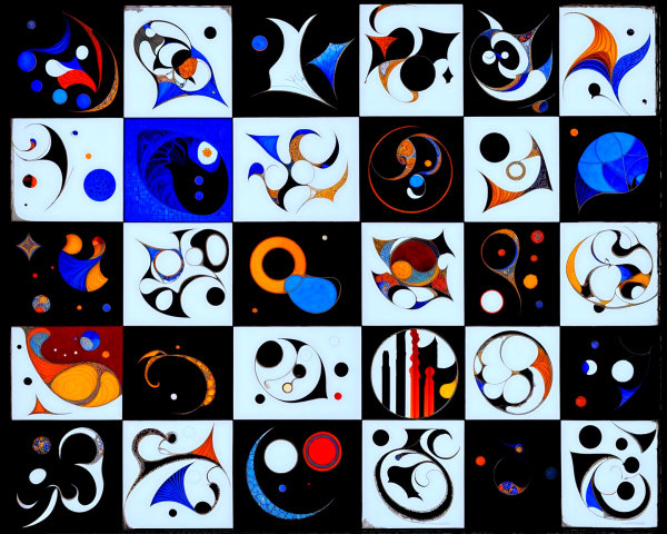 Vibrant Abstract Geometric Patterns in Various Colors