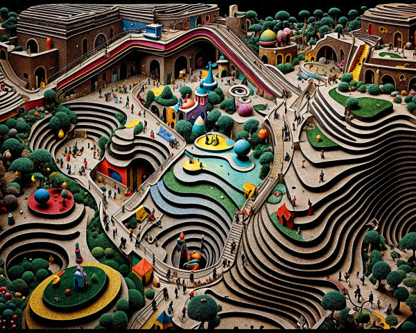 Whimsical Multi-Leveled Vibrant Landscape Design