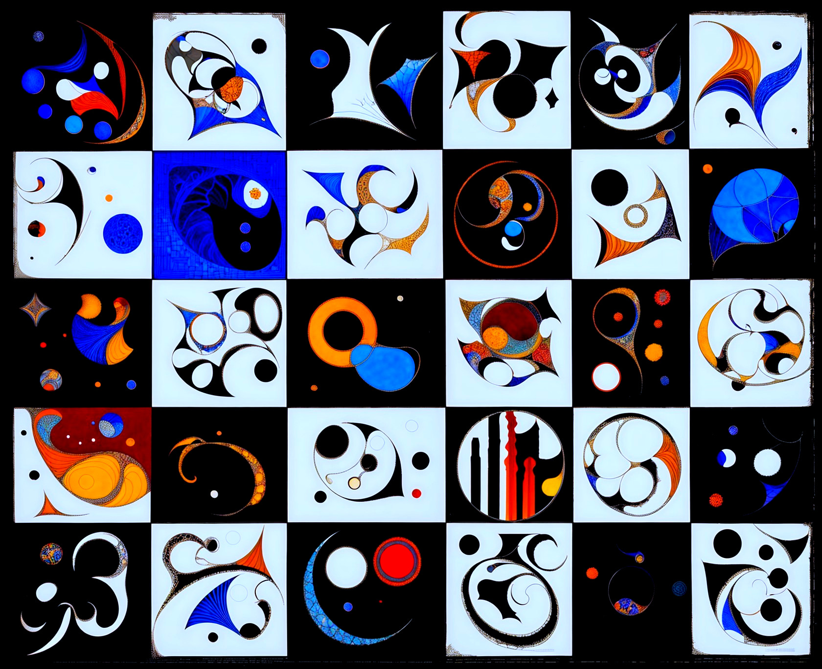 Vibrant Abstract Geometric Patterns in Various Colors