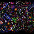 Vibrant Cosmic Tree Design with Glowing Structures