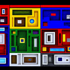 Vibrant Abstract Layout of Geometric Building Plan