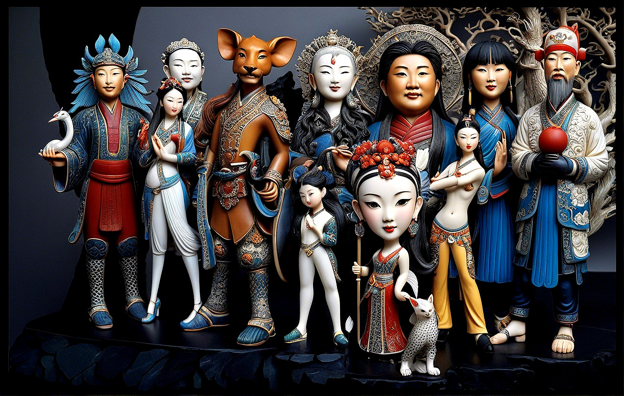 Intricate Mythological and Folklore Figurines Collection