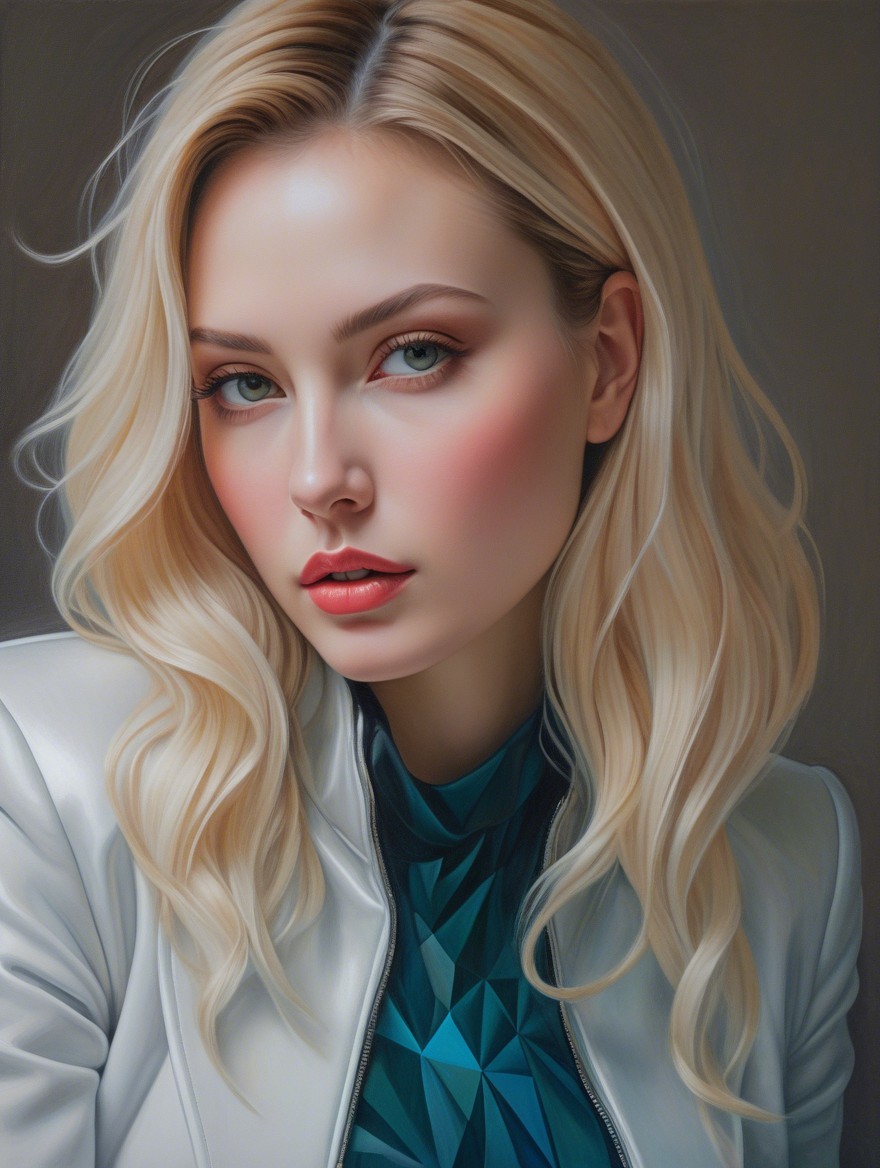 Close-Up Portrait of a Young Woman with Blonde Hair