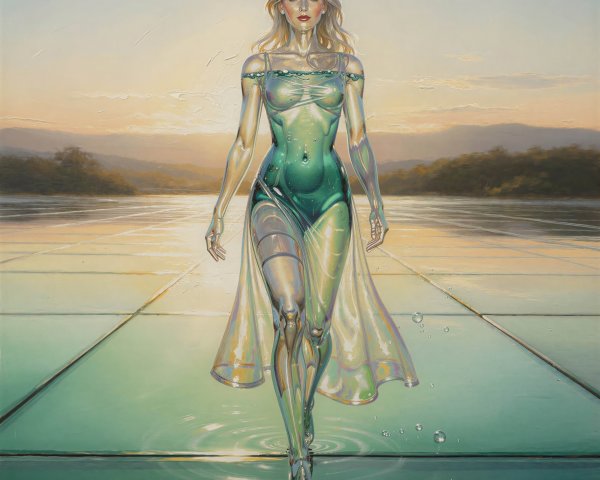 Futuristic Woman in Clear and Metallic Prosthetics