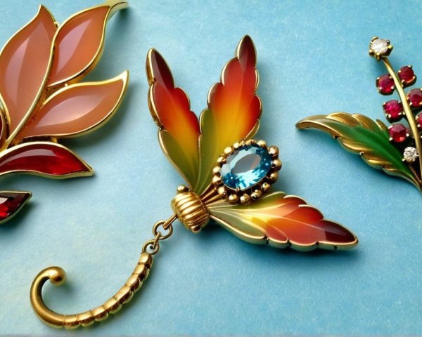 Elegant Floral Brooches with Intricate Designs