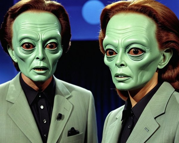 Extraterrestrial Beings in Tailored Gray Suits