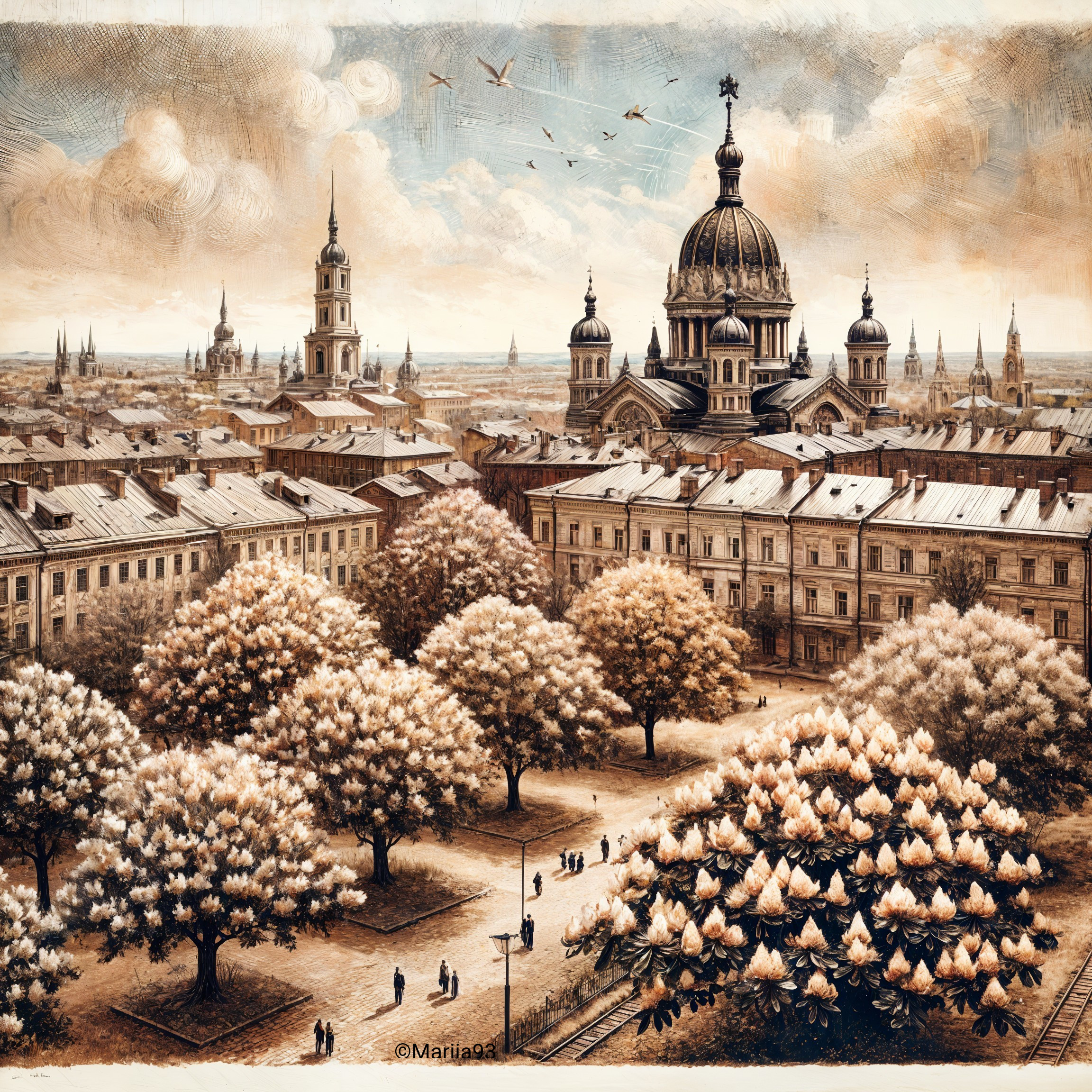 Serene City Landscape with Elegant Architecture