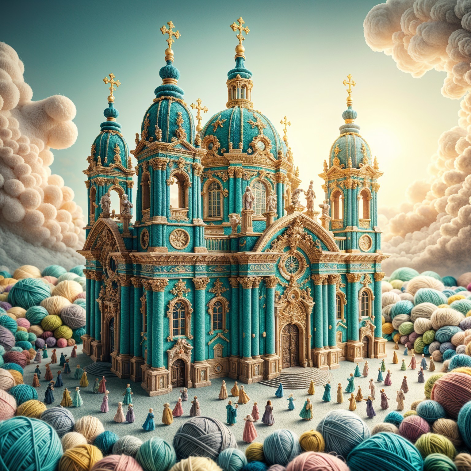 Whimsical Church in a Yarn Wonderland