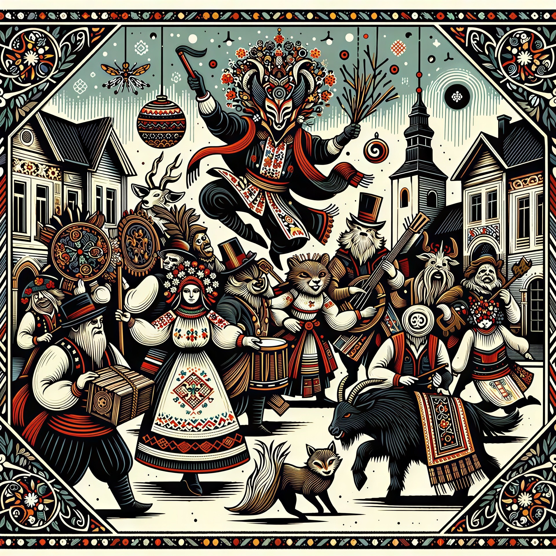 Ancient Slavic Festival with Traditional Costumes and Music