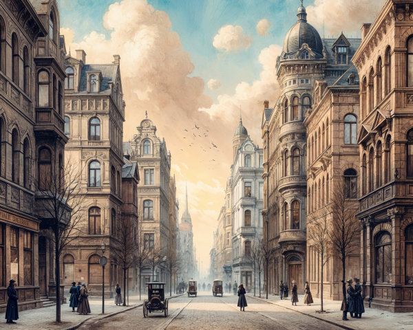 Picturesque Vintage Street with Ornate Architecture