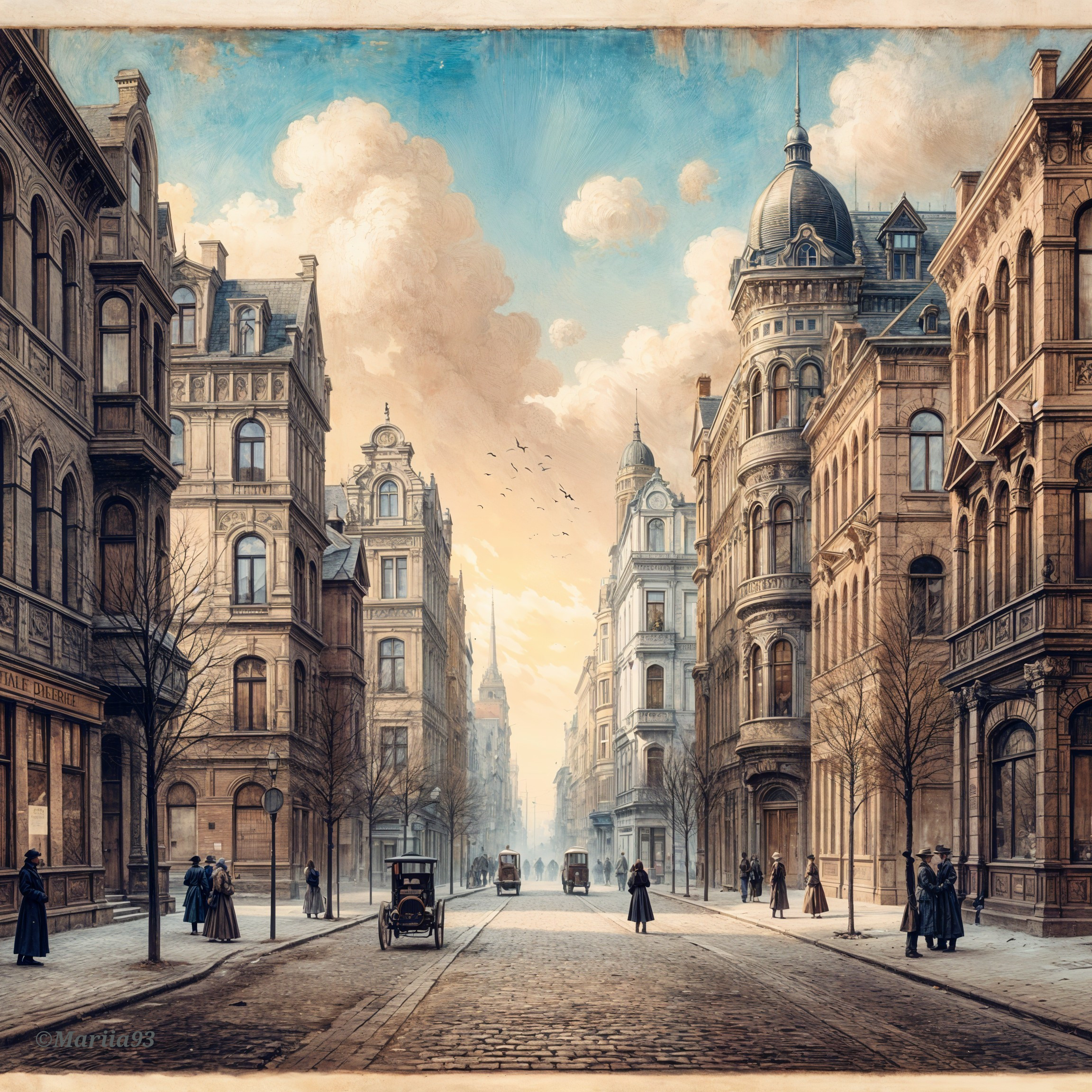 Picturesque Vintage Street with Ornate Architecture