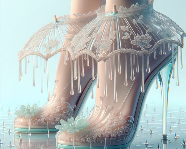 Elegant High-Heeled Shoes with Lace and Floral Designs