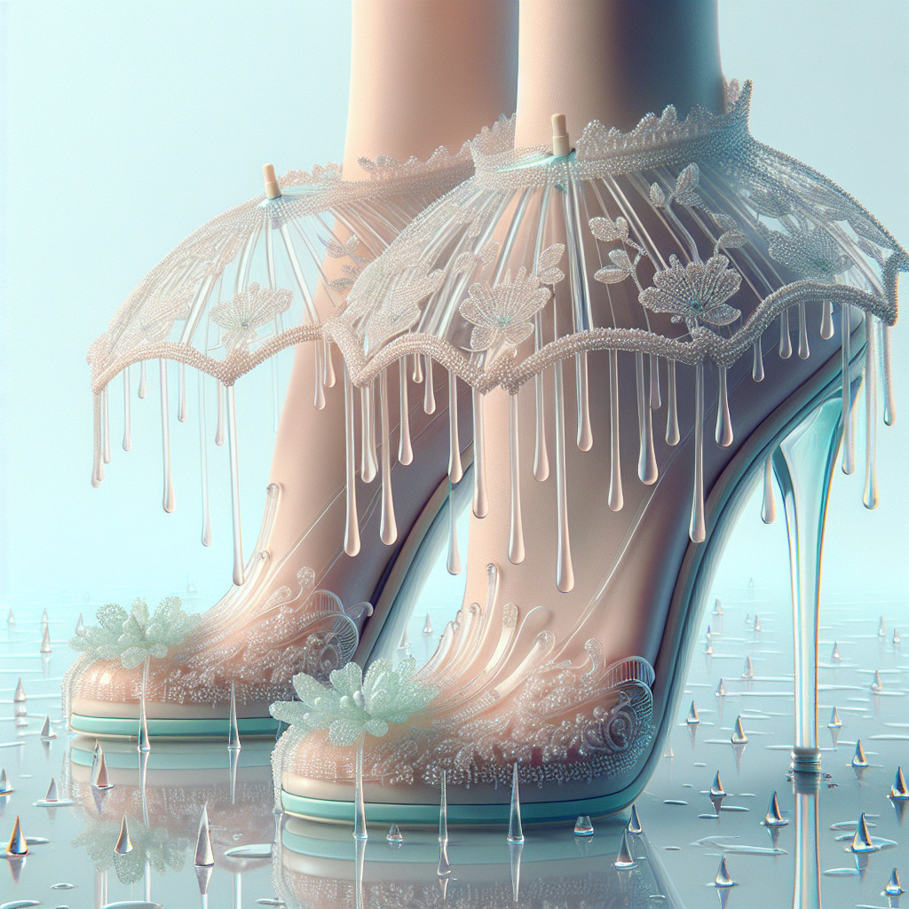 Elegant High-Heeled Shoes with Lace and Floral Designs