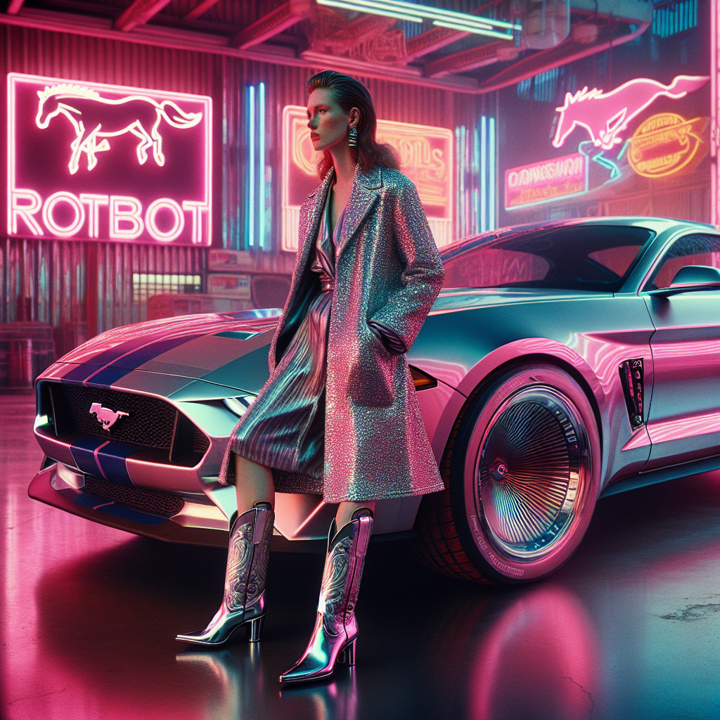Stylish Individual by Polished Silver Mustang in Neon Setting